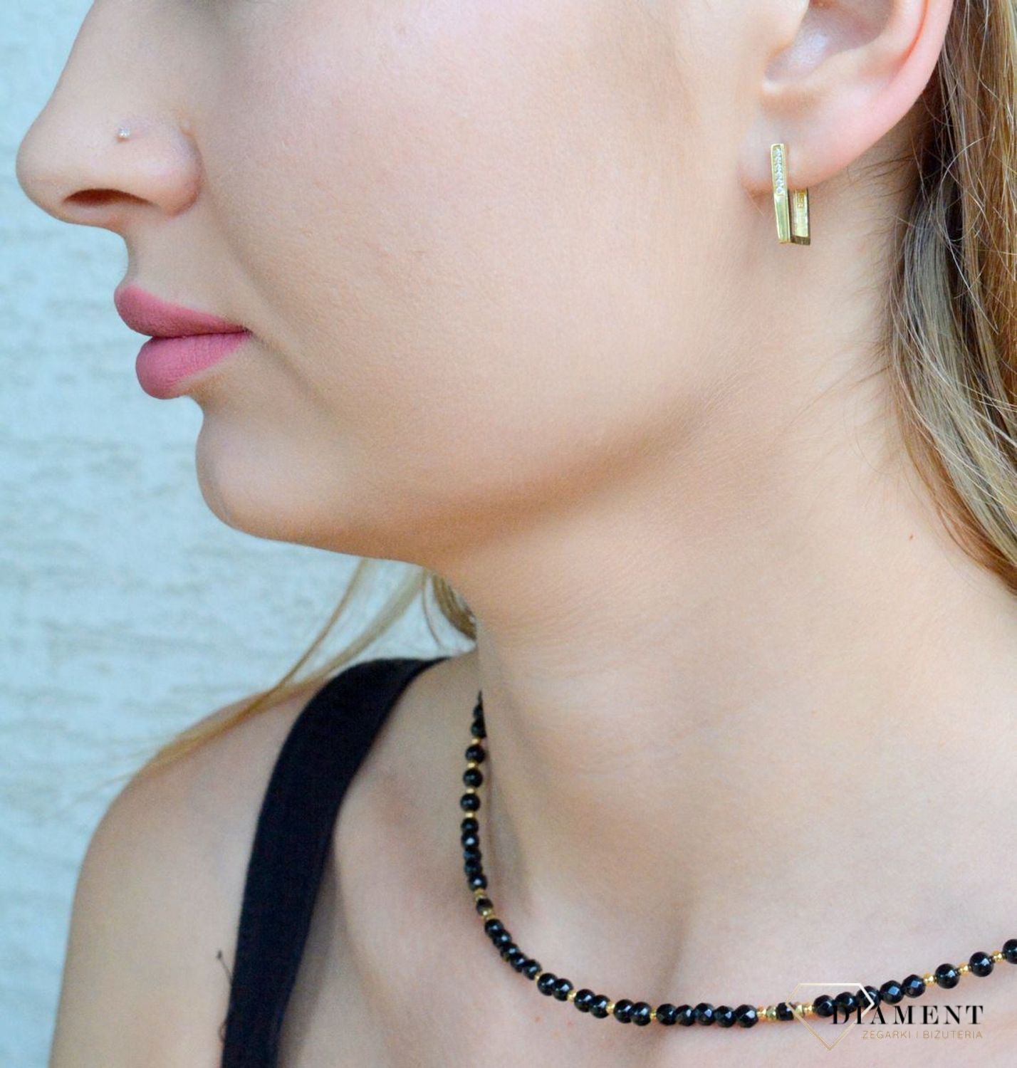 Złote kolczyki 585 wiszące prostokąty KL 11990.jpg